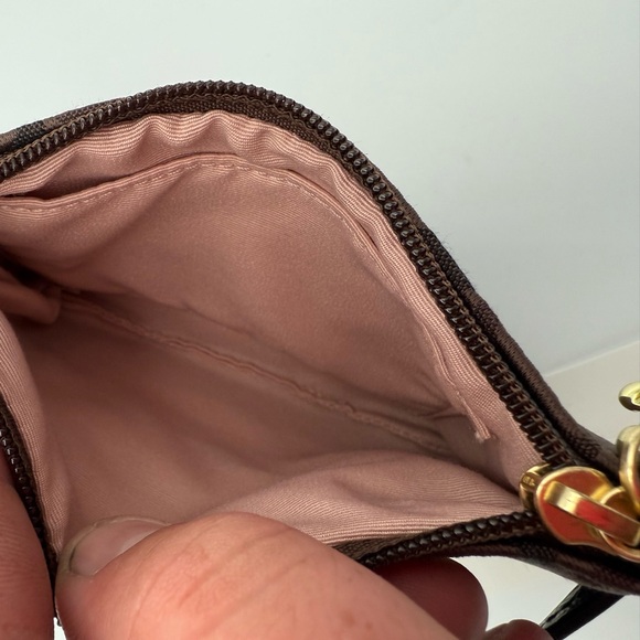 NEW Coach Brown C Monogram Jacquard Wristlet Gold‎ Hardware - Picture 6 of 11